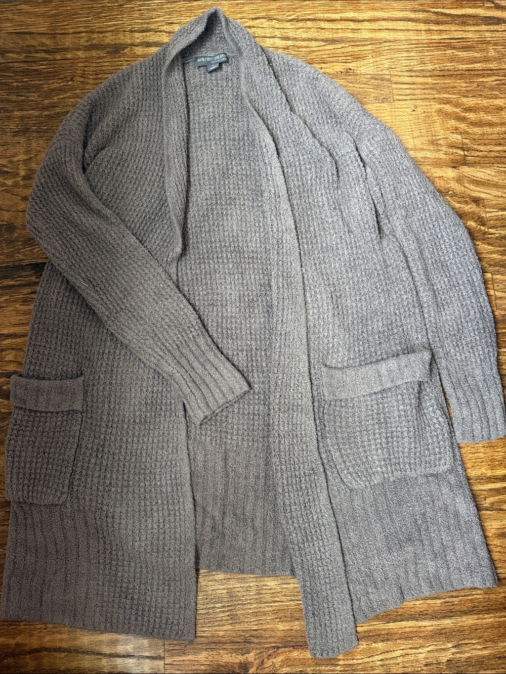 Barefoot Dreams Dark Gray Shawl-Collar Cardigan